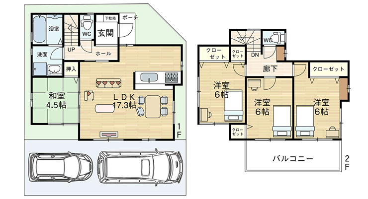 伊丹市 大野 新築戸建て 間取り図2
